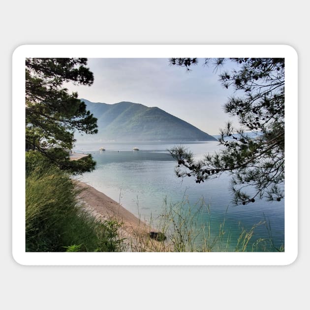 View of the Bay of Kotor Sticker by Zamart20